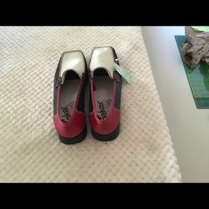 Rieker Anti-Stress Red, Blue, and White